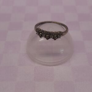 Vintage-Inspired Silver Tone Skull Detail Ring - Fragrant Jewels Size 8
